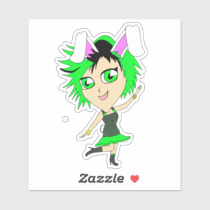 Sticker fille lapin chibi