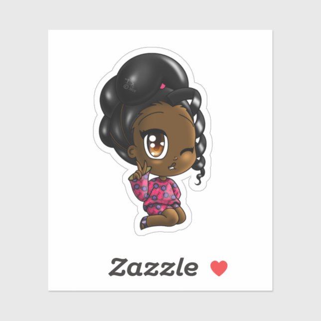 Sticker Fille noire (Feuille)