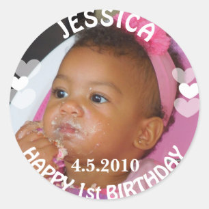 Sticker fille premier anniversaire