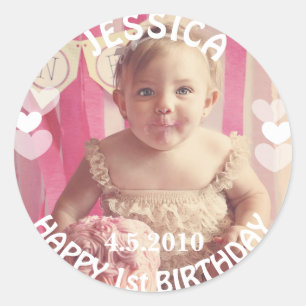 Sticker fille premier anniversaire