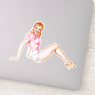 Sticker Fille vintage Pinup