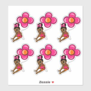 Sticker Filles Bébées afro-américaines