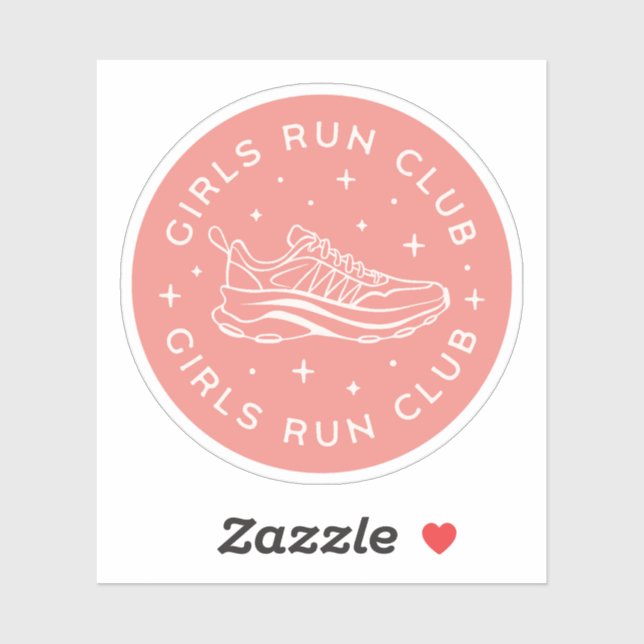 Sticker Filles courir girlies club rose esthétique (Feuille)