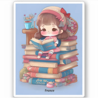 Sticker Filles du monde de la lecture - France