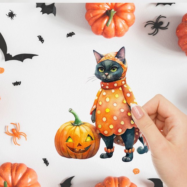 Sticker Filles et chats Citrouilles mignons (Créateur téléchargé)