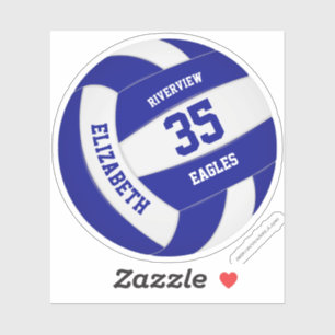 Sticker filles garçons volleyball bleu blanc personnalisé