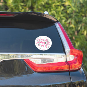 Sticker filles nom sur rose gris football ballon souffout