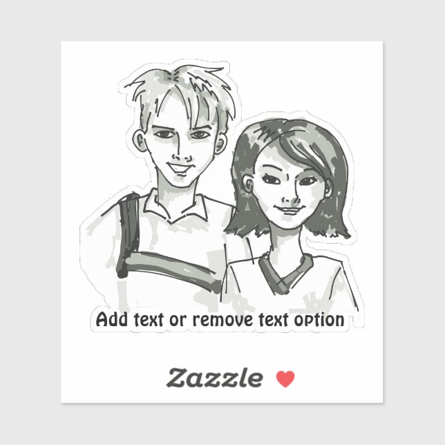 Sticker Fils et Fille (Feuille)