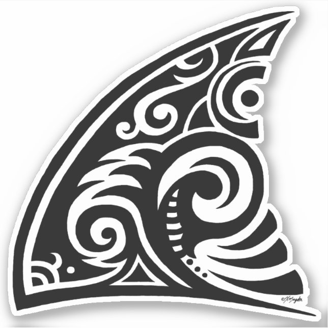 Sticker Fin de requin d'art tribal (Devant)