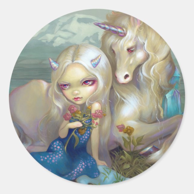Sticker "Fiona et la licorne" (Devant)