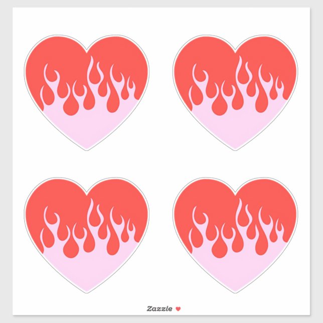 Sticker Fire Heart (Feuille)