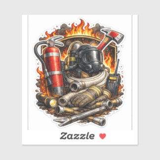 Sticker Firefighter Tools Sticker, Fire Rescue Gear Decal,