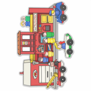 Sticker Fisher Price Little People, rue Main