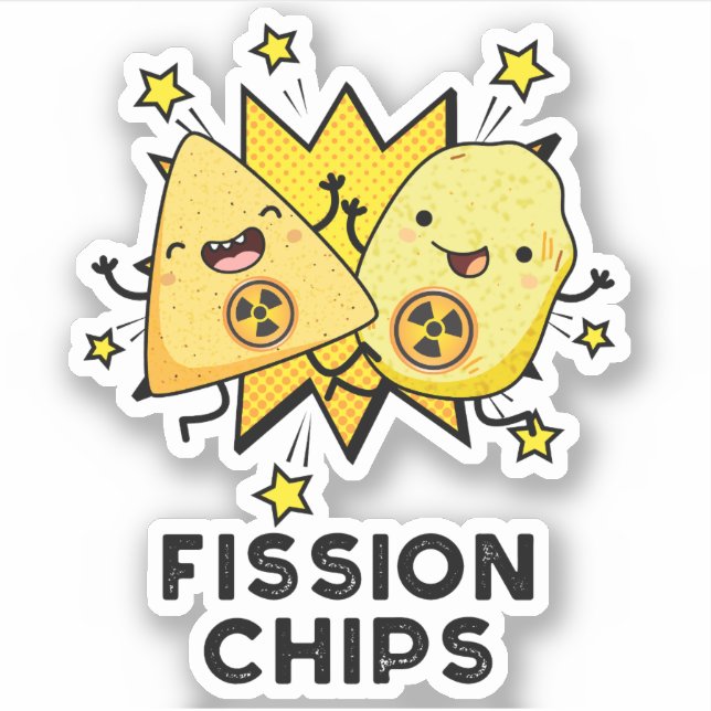 Sticker Fission Chips drôle Physique jeu alimentaire (Devant)
