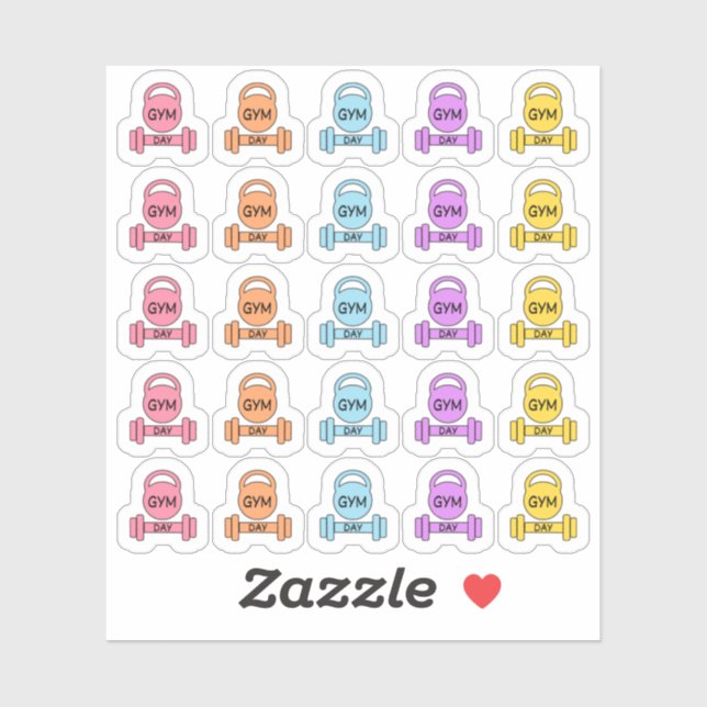 Sticker Fitness Day Fitness Exercice Bujo Planner (Feuille)