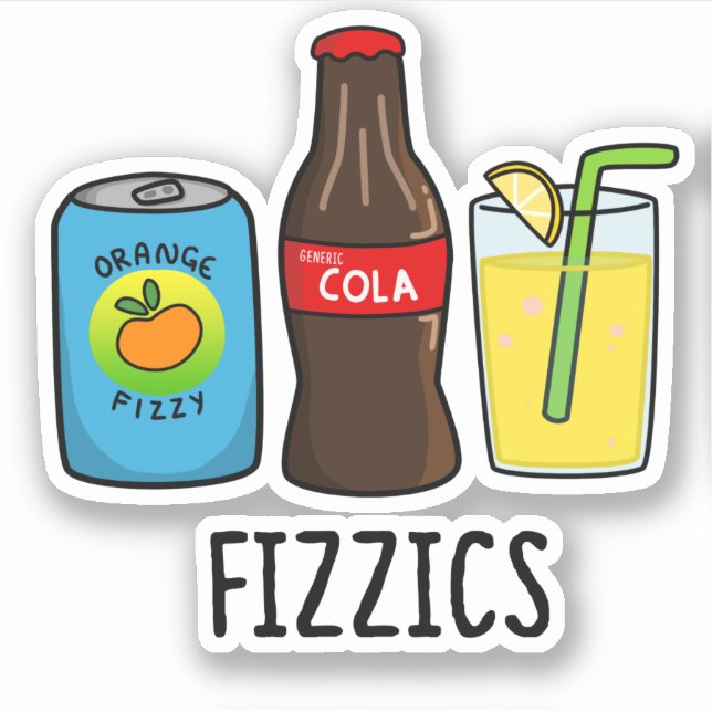 Sticker Fizzics Funny Fizzy Cola Boissons Pun (Devant)