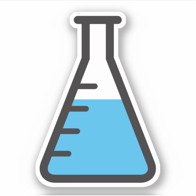 Sticker Flacon Erlenmeyer avec science liquide (Devant)
