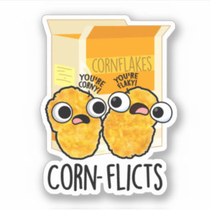 Sticker Flacons de maïs amusant Flakes Pun