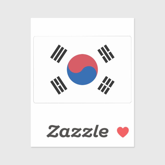 Sticker Flag of South Korea custom-cut  (Feuille)