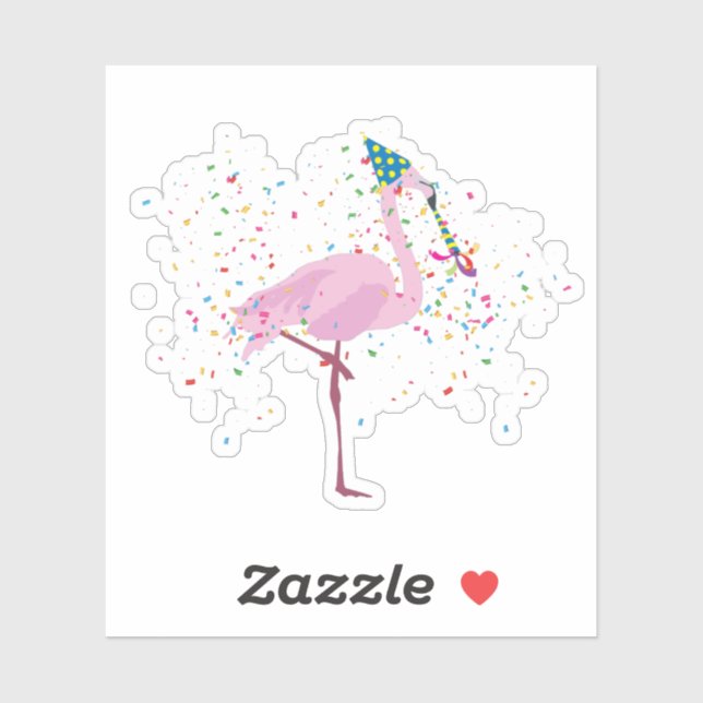 Sticker Flamant rose - Animaux ayant une fête (Feuille)