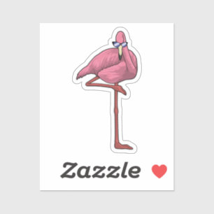 Sticker Flamant rose avec lunettes de soleil