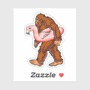 Sticker Flamant rose Bigfoot