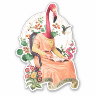 STICKER FLAMANT ROSE FANCY ANIMAL