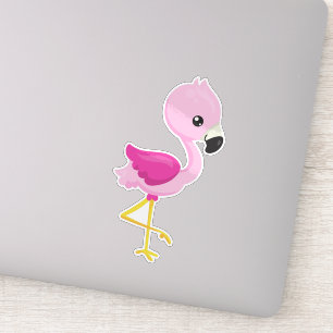 Sticker Flamant rose, Flamant rose bébé, Flamant rose rose