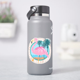 Sticker Flamant rose Retro Miami Beach Look