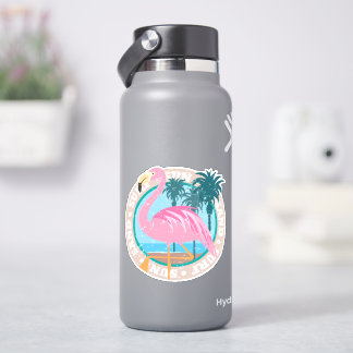 Sticker Flamant rose Retro Miami Beach Look