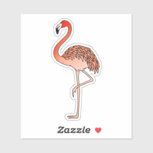 Sticker Flamant rose rose Lineart-57667