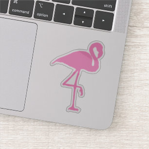Sticker Flamant rose rose tropical de silhouette