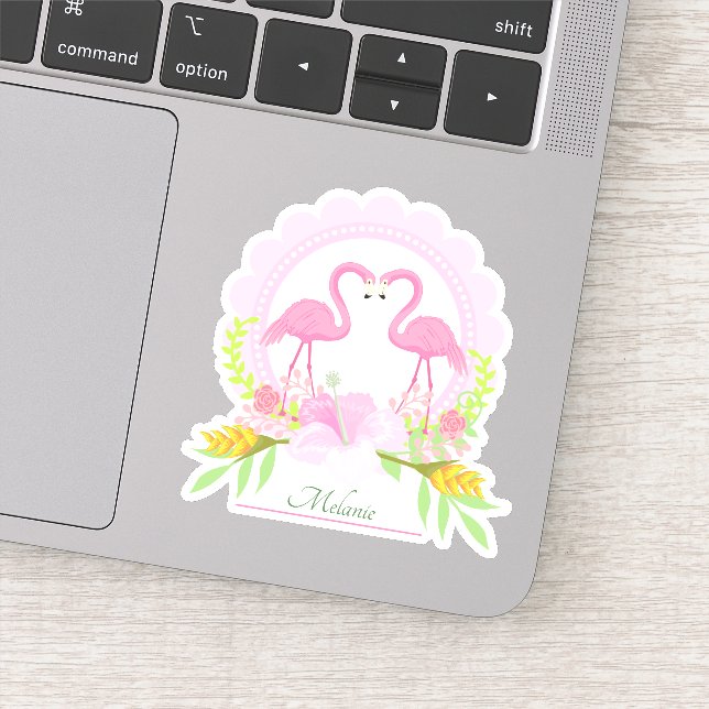 Sticker Flamant rose rose Tropical Dream Contour (Détail)