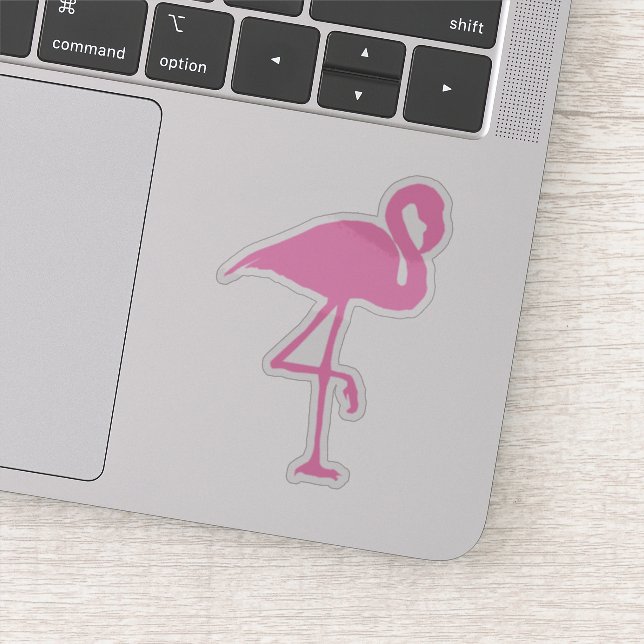 Sticker Flamant rose Silhouette Tropical Rose (Détail)