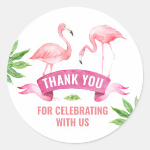 Sticker Flamant rose tropical