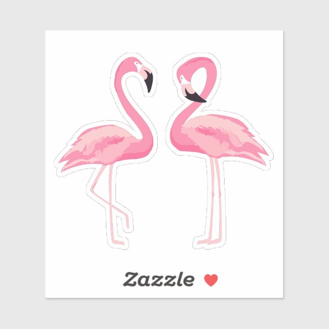 Sticker Flamants roses mignons (Feuille)