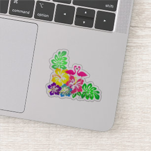 Sticker Flamants roses roses, Fleurs tropicales - Personna
