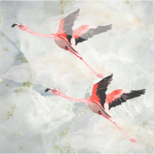 Sticker Flamants roses roses Flying Marble Sky