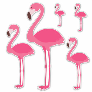 Sticker Flamants roses roses tropicaux