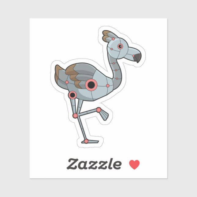 Sticker Flamingo as Robot (Feuille)