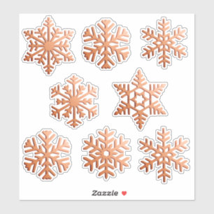 Sticker Flammes de neige / Flacons de neige en faux cuivre