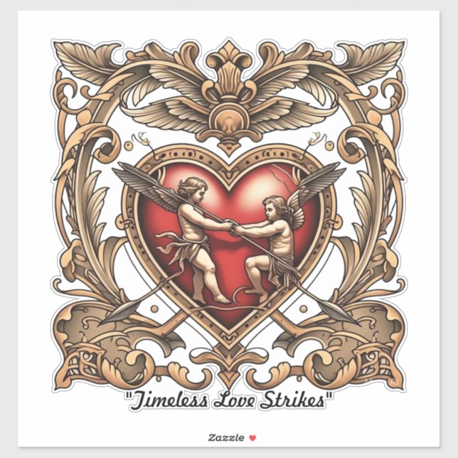 Sticker "Flèche du coeur romantique" (Feuille)