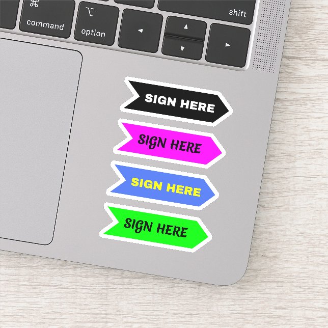 Sticker Flèche Signer ici (signature) (Détail)