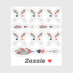 Sticker Flèches croisées bohème et feuille du planificateu