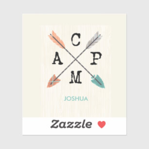 Sticker Flèches de nom personnalisé de camp sur motif de b