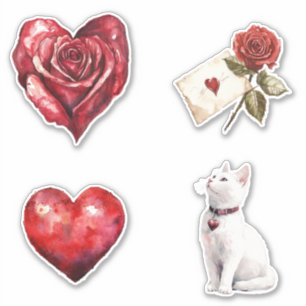 Sticker Fleur cardiaque Rose Red XOXO