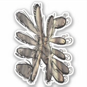 Sticker Fleur de flamme d'or