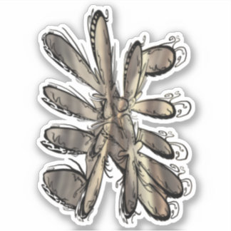 Sticker Fleur de flamme d'or