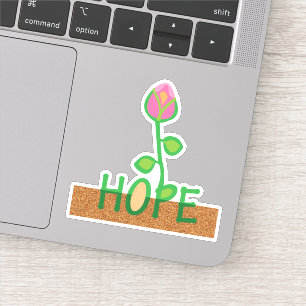Sticker Fleur de l'espérance grandissant à partir d'une gr