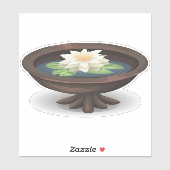 Sticker Fleur de Lotus sur le jardin d'eau (Feuille)